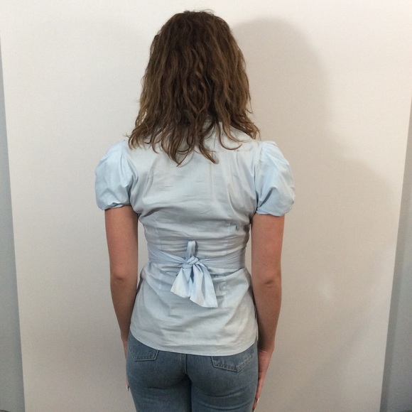 BCBGMAXAZRIA Baby blue collared top, size S - Picture 4 of 5